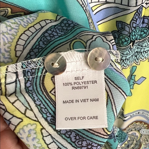 Valerie Stevens Aqua and Blue Paisley Blouse - Picture 8 of 8